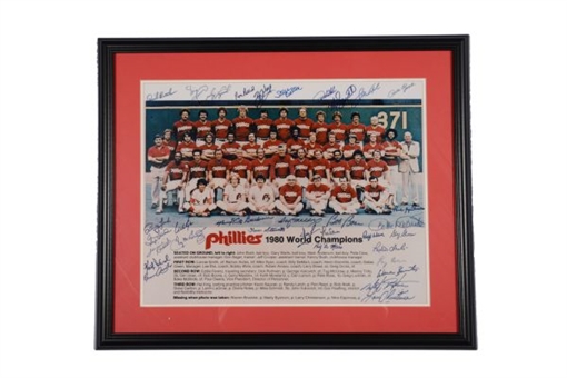 1980 Philadelphia Phillies Team Signed 16x20 Photo (34 Signatures)